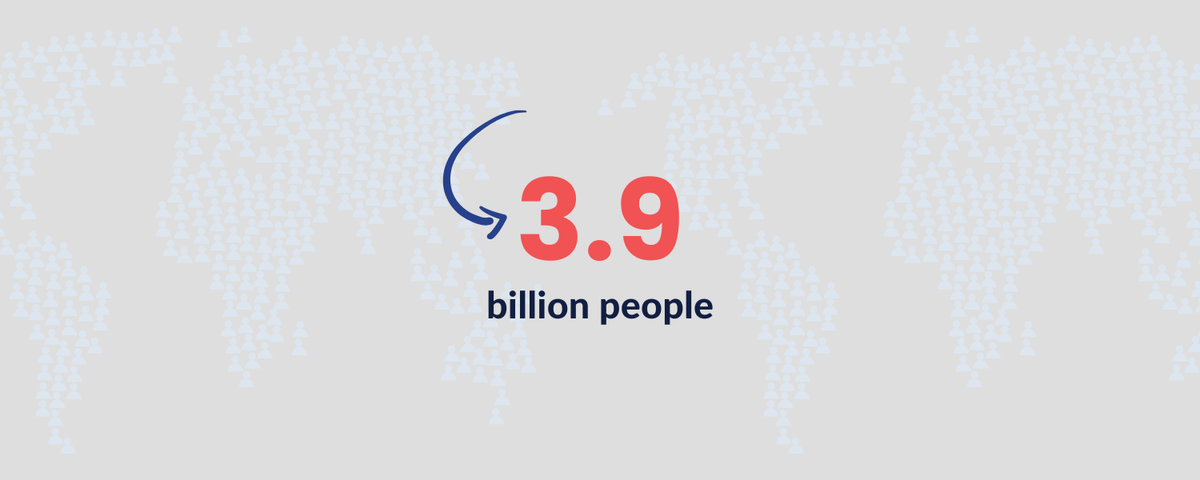 3.9 billion people are?